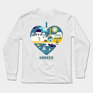 I Love Greece Long Sleeve T-Shirt